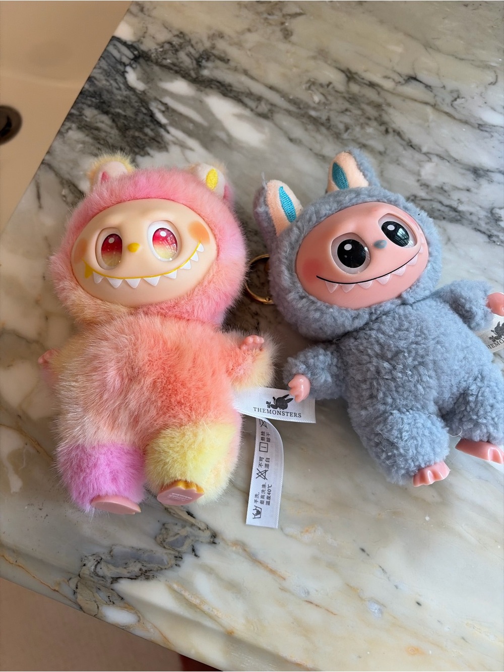 The Monsters Plush Keychain - Rainbow and Gray Plush Duo priced for 2!